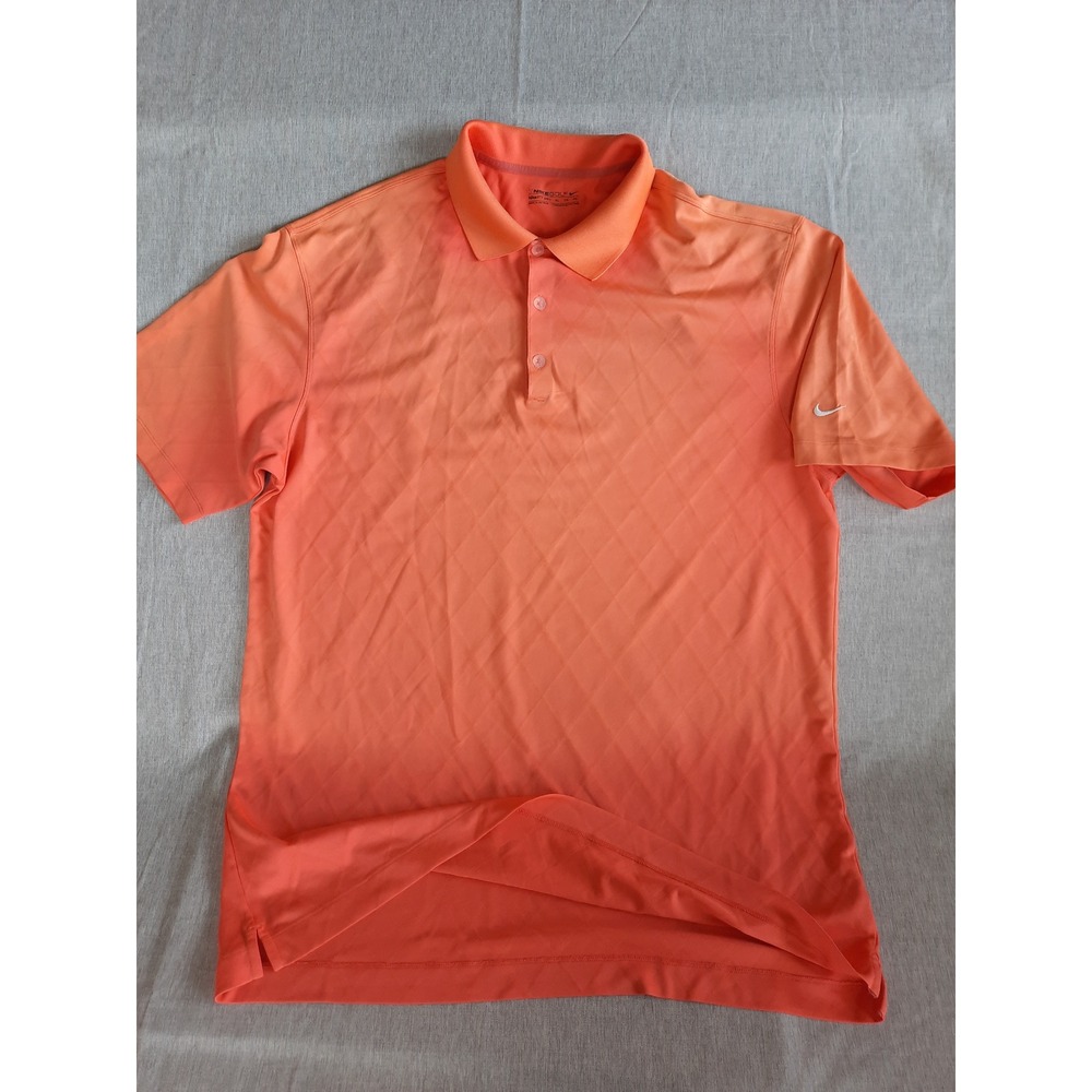 Nike Golf Men's XL Orange Pure Polyester Fit Dry Performance Pullover Polo Shirt